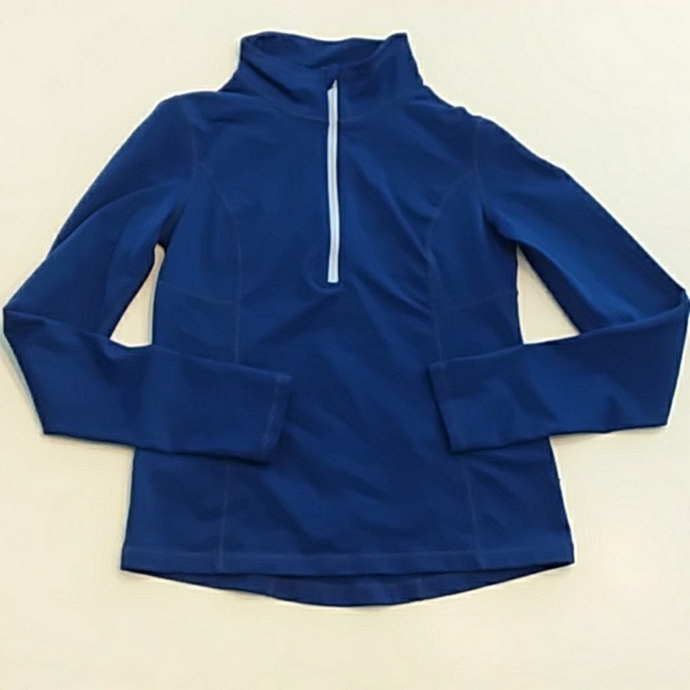 Z By Zella Activewear Mock Neck Blue Quarter Zip Pullover Sweatshirt Size 10 12